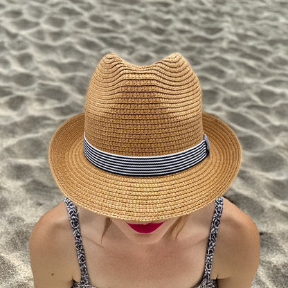 Sombrero de panamá fedora con cinta en varios colores