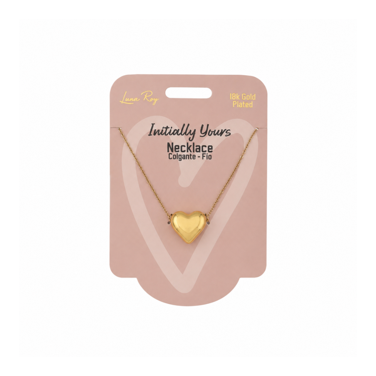 Collar Initially Yours para Mujer Bañado en Oro 18K con Colgante Corazón, Varios Diseños