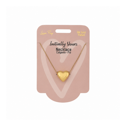 Collar Initially Yours para Mujer Bañado en Oro 18K con Colgante Corazón, Varios Diseños