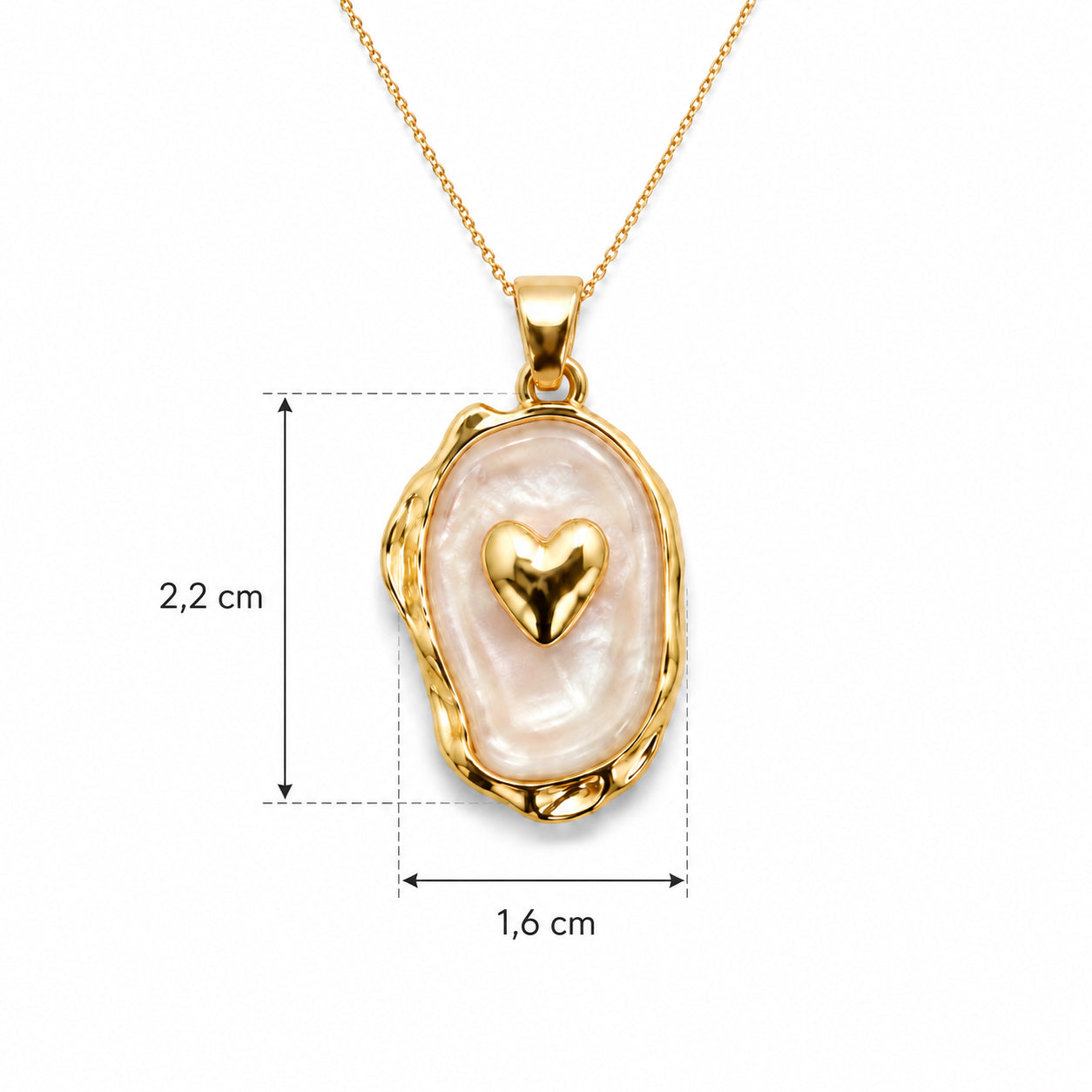 Collar Initially Yours para Mujer Bañado en Oro 18K con Colgante Corazón, Varios Diseños