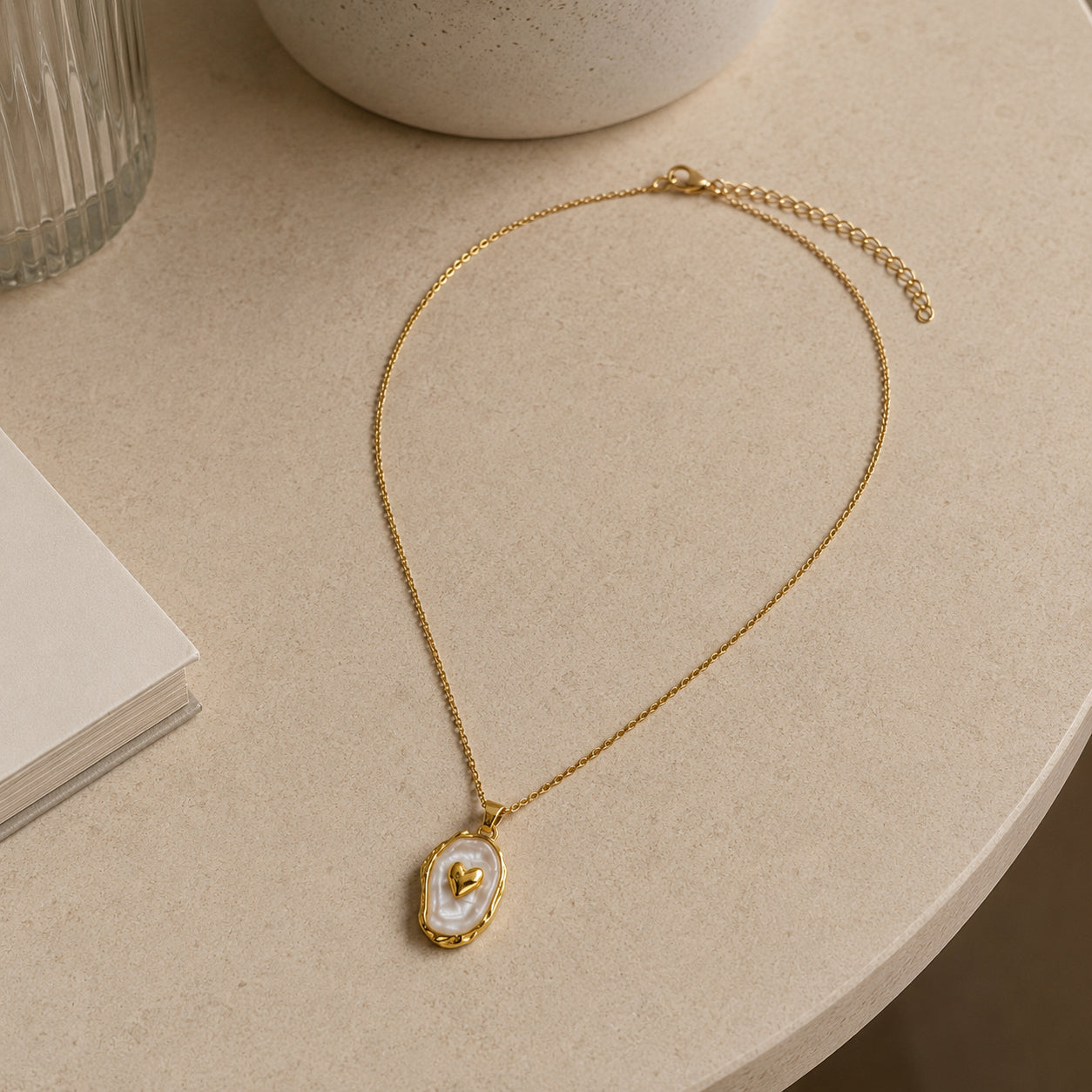 Collar Initially Yours para Mujer Bañado en Oro 18K con Colgante Corazón, Varios Diseños