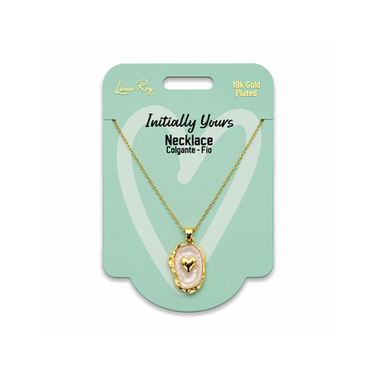 Collar Initially Yours para Mujer Bañado en Oro 18K con Colgante Corazón, Varios Diseños