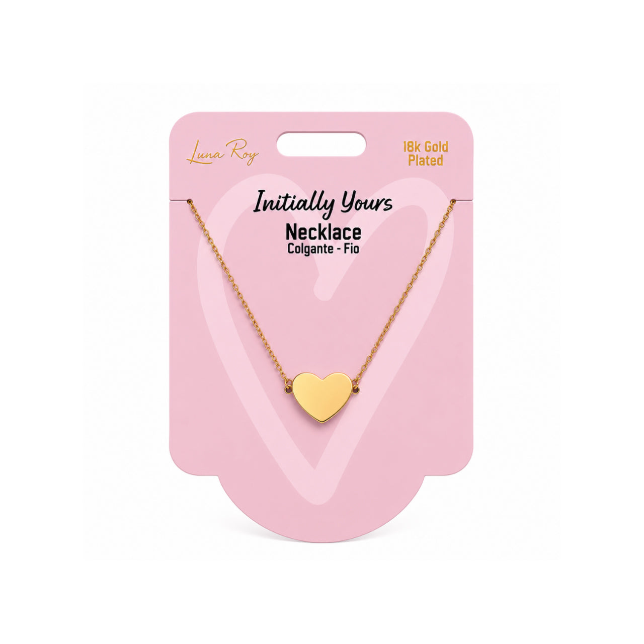 Collar Initially Yours para Mujer Bañado en Oro 18K con Colgante Corazón, Varios Diseños