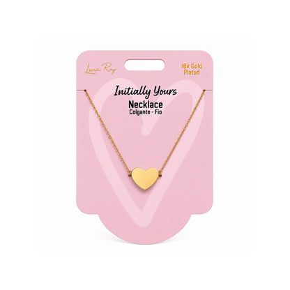 Collar Initially Yours para Mujer Bañado en Oro 18K con Colgante Corazón, Varios Diseños