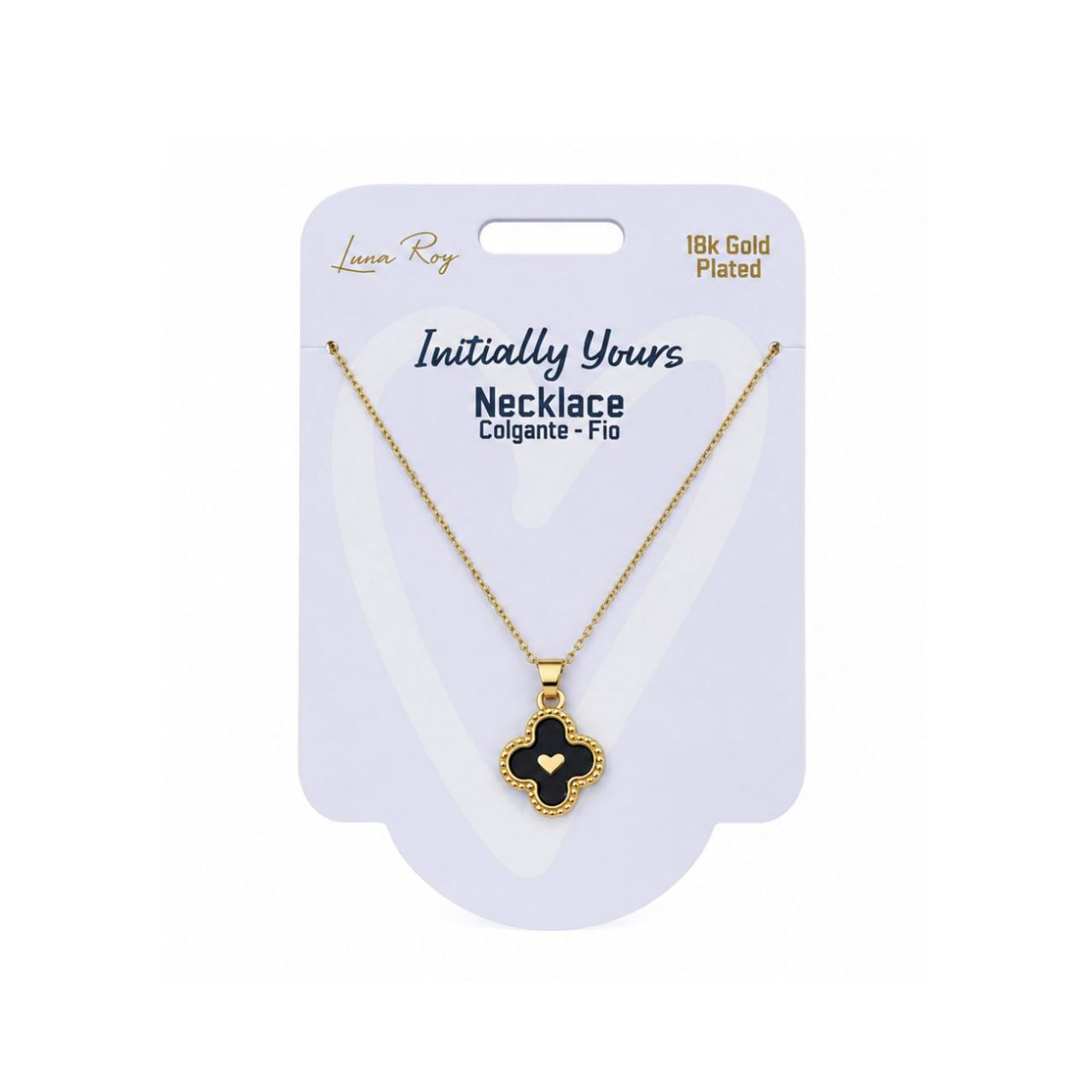 Collar Initially Yours para Mujer Bañado en Oro 18K con Colgante Corazón, Varios Diseños