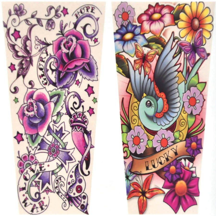 Set Chicas 2 Mangas de brazo tatuadas