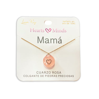 Collar bañado en oro 18K con colgante de piedra natural y un Corazón