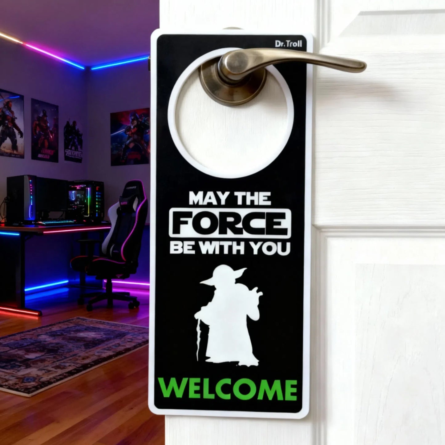 Colgador de puertas (poming) Yoda, Disturb me You Must Not
