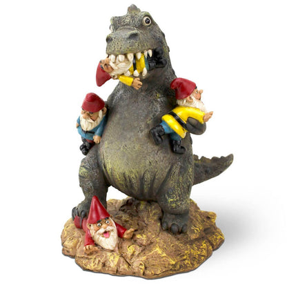 The Massacre Garden: Gnomos de jardín pisoteados por un DInosaurio