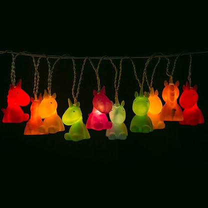 Guirnalda con luces Unicornios de colores