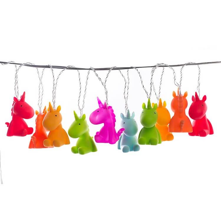 Guirnalda con luces Unicornios de colores