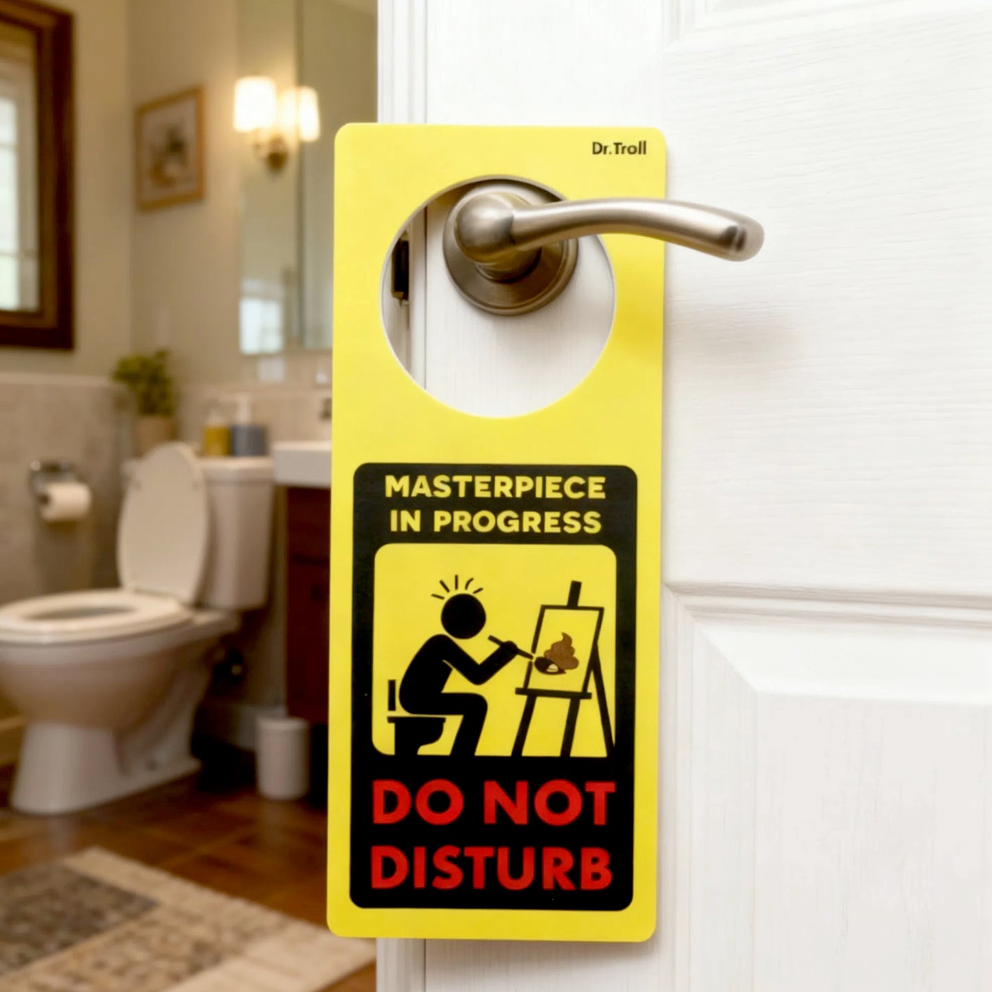 POMING  Do Not Disturb Master Piece in Progress - You May Enter. Ideal para colgar en la puerta del lavabo